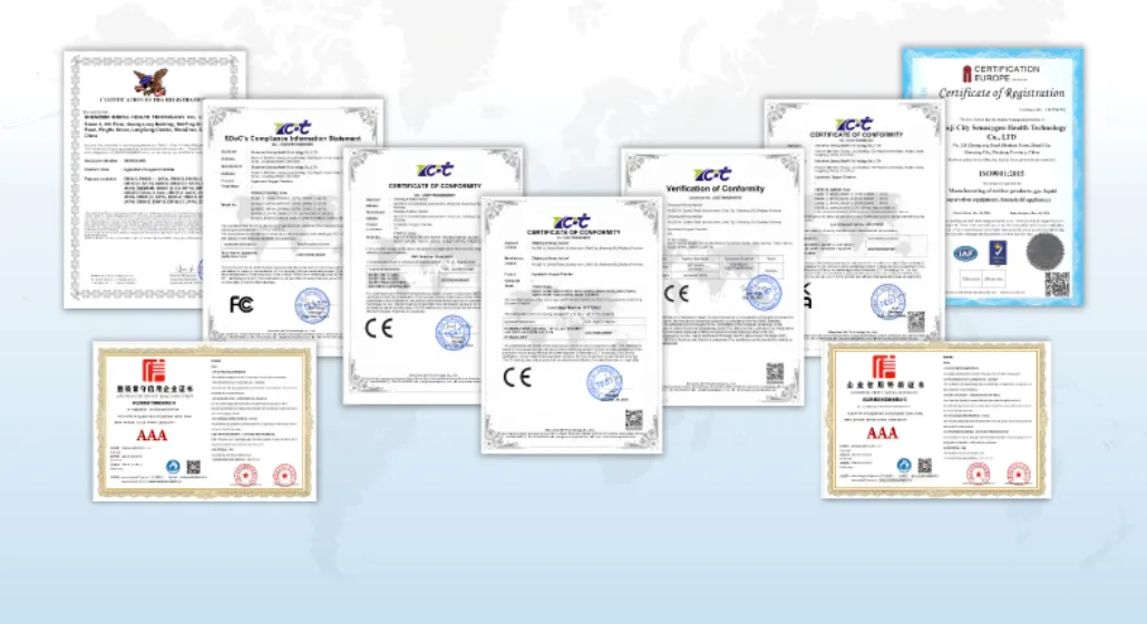 CE, ISO and RoHS documentation for hyperbaric chambers