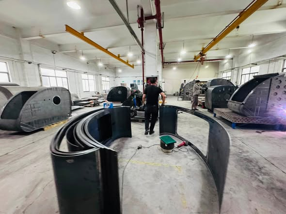 CNC sheet metal cutting and hydraulic integral forming process for a 2.0 ATA hyperbaric chamber hull