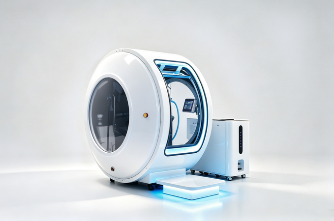 MindOXY Luxury Time Machine hyperbaric oxygen chamber with oxygen concentrator