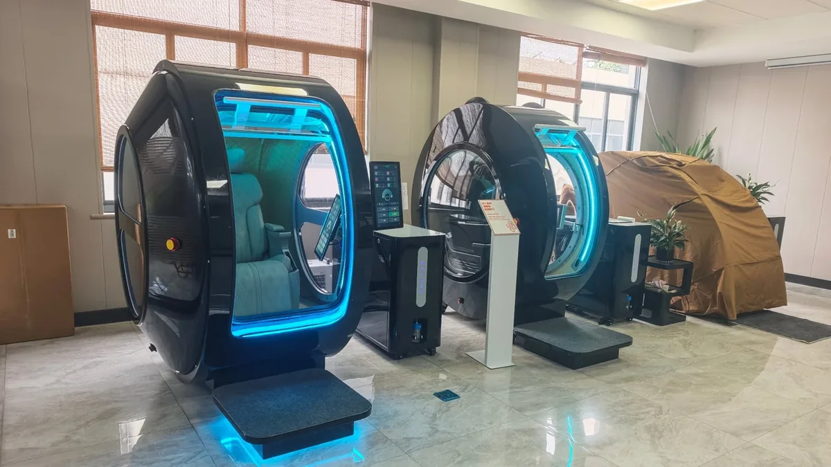 MIND Luxury Time Machine chambers on display in the showroom